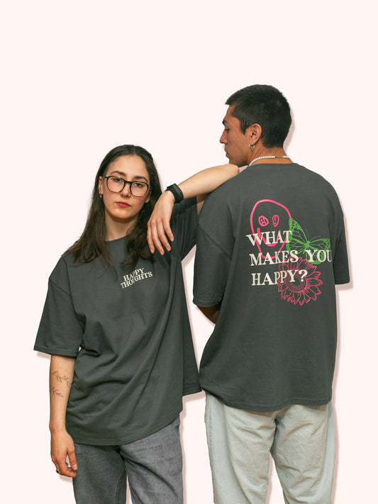 "Question" Oversize Tee - Dark Gray