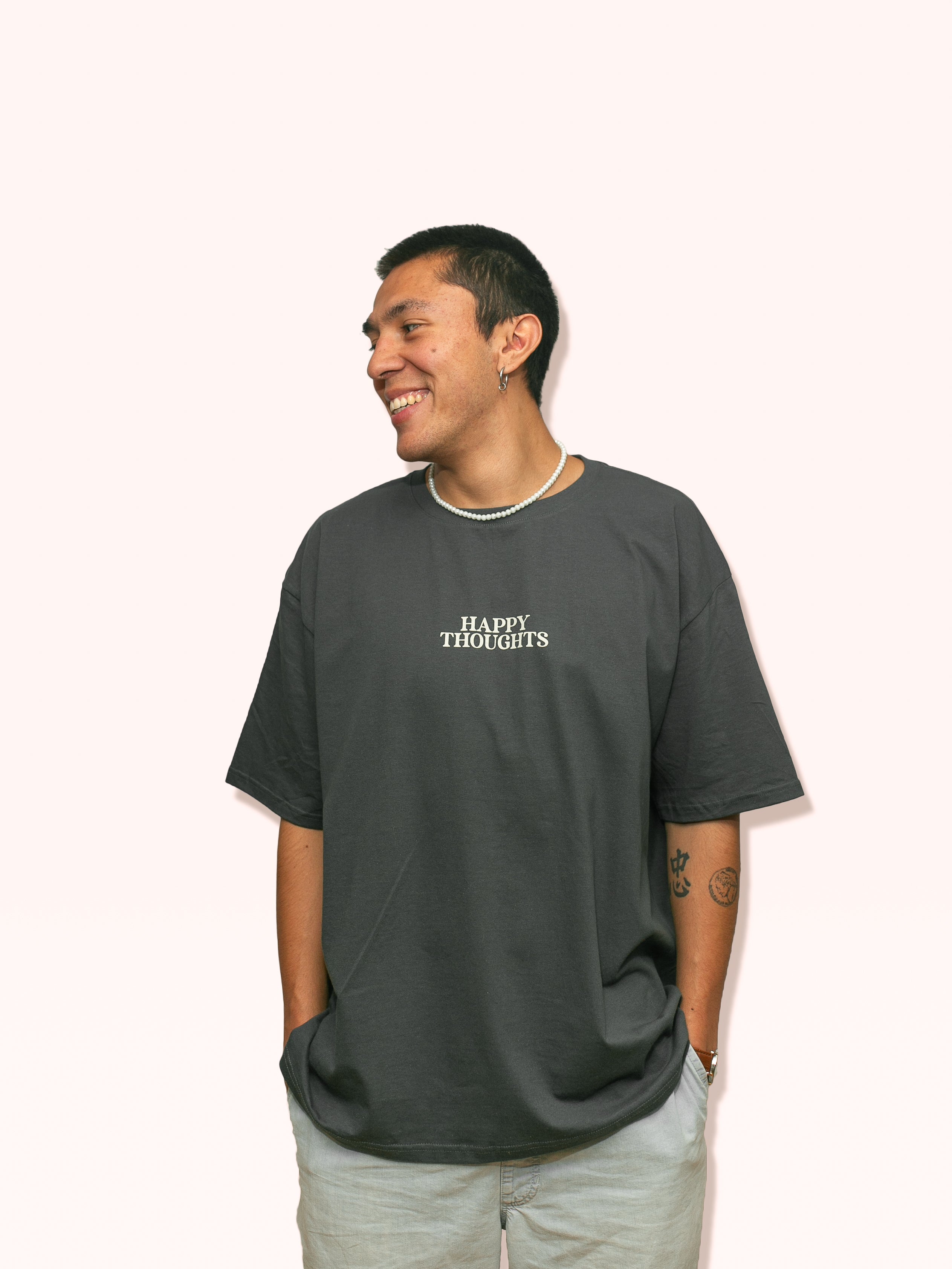 "Question" Oversize Tee - Dark Gray